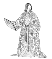 A coloring page of japanese clothing